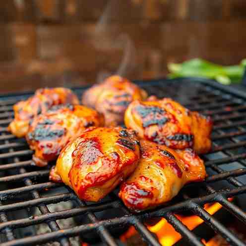 BBQ Chicken Thighs on Grill - Huli Huli Style